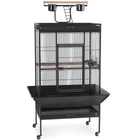 Large Select Wrought Iron Play Top Bird Cage - Pewter