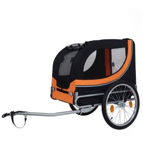 Large Folding Bike Trailer for Dogs â€“ 66LB Capacity All-Terrain Pet Carrier, Durable Steel Frame for Cycling, Jogging, Camping & Outdoor Adventures (Color: as Pic)