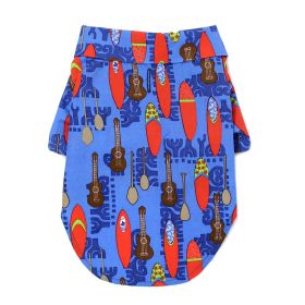 Hawaiian Camp Shirt (Color: Ukuleles and Surfboards, size: X-Large)
