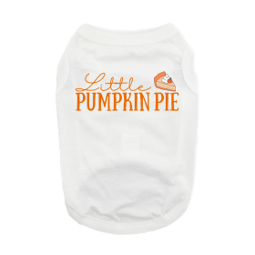 Little Pumpkin Pie Dog Shirt (Color: White, size: small)